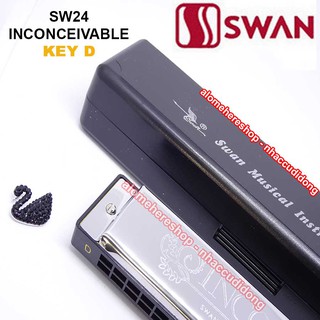 Kèn Harmonica Tremolo Swan Inconceivable SW24 12 Key C/C#/D/D#/E/F/F#/G/G#/A/A#/B (Đen)