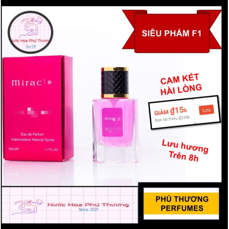 Nước Hoa Mini [SIÊU PHẨM F1] Nước Hoa Nữ Miracle 50ml