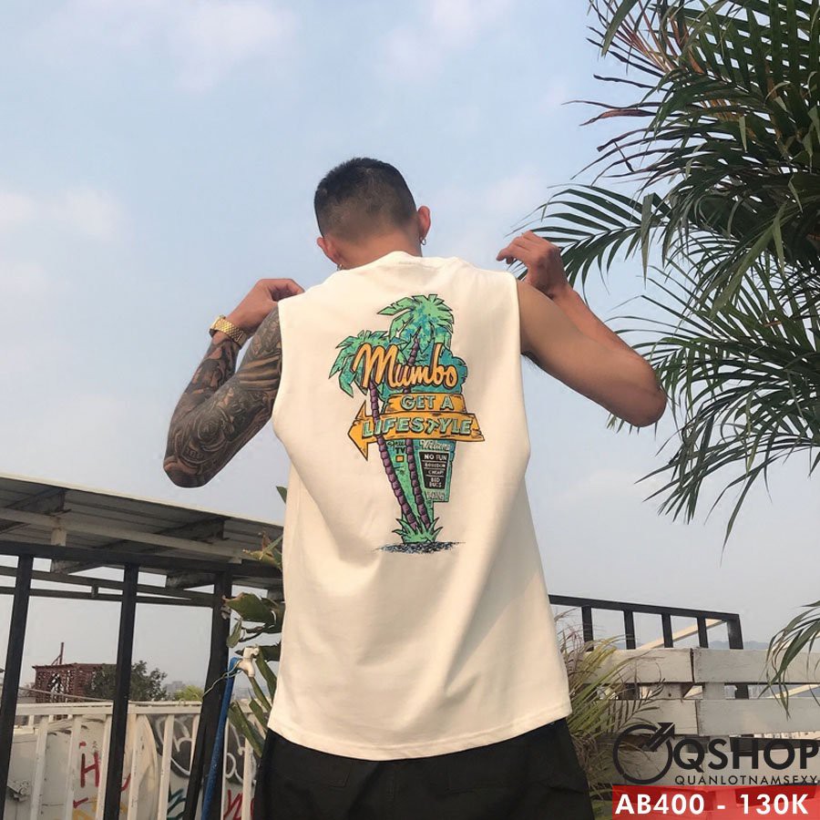 Áo thun ba lỗ tập gym, đi chơi QSHOP AB400