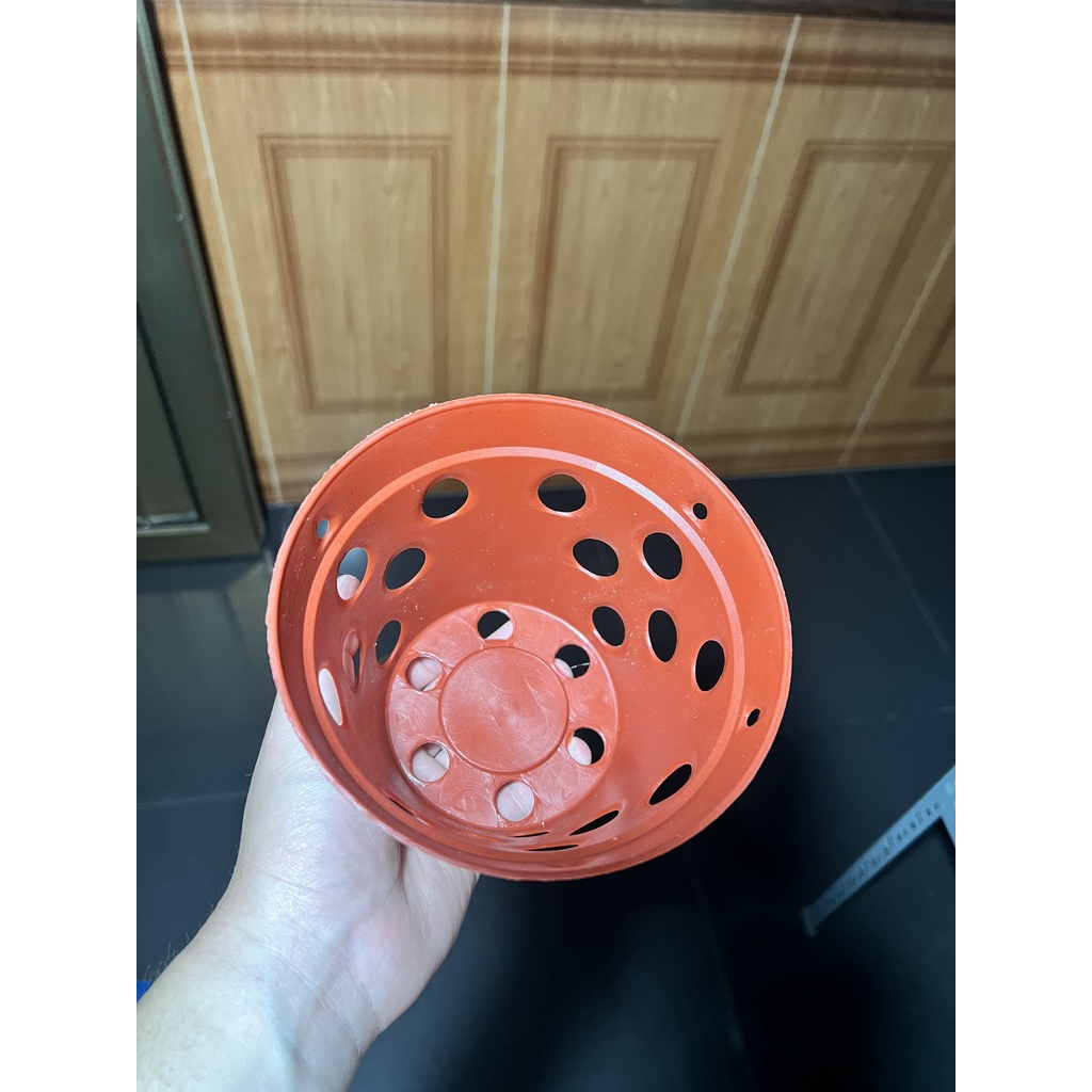 chậu nhựa giả đất trồng hoa lan F14,5, chậu nhẹ, cứng, chắc, chịu nắng tốt.