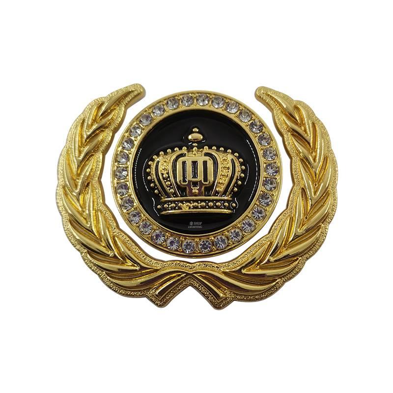 Logo hình vương miện bằng kim loại đẹp mắt trang trí xe hơi
