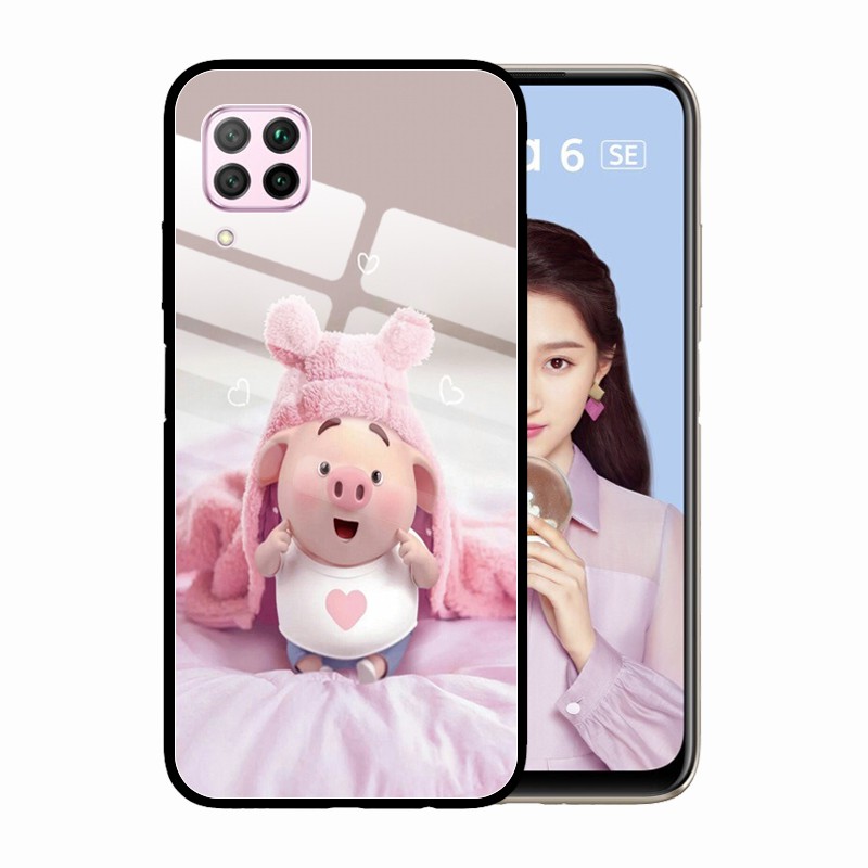 Ốp Lưng Kính Cường Lực Chống Trầy Xước In Hình Heo Con Xinh Xắn Cho Huawei Nova 7i 5 5i 4 4e Huawei Nova 5t 3i 3 Nova6 Se