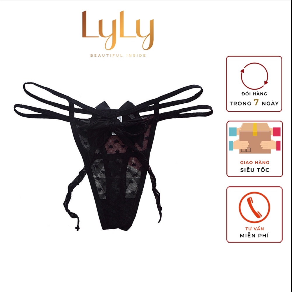 Quần lót lọt khe dây buộc chấm bi dây đôi đan chéo gợi cảm Lylylorem QL030