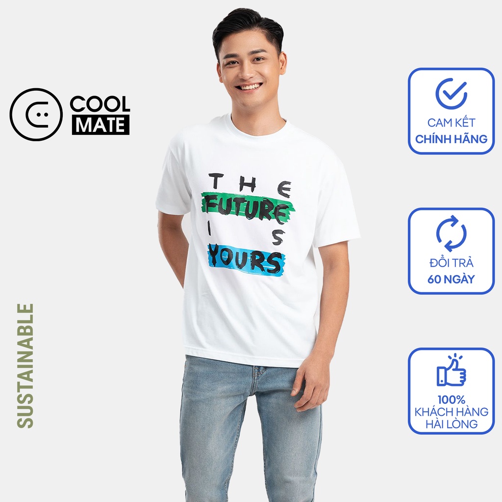 Áo thun in The Future Is Yours CLEAN VIETNAM - màu Trắng - thương hiệu Coolmate CW