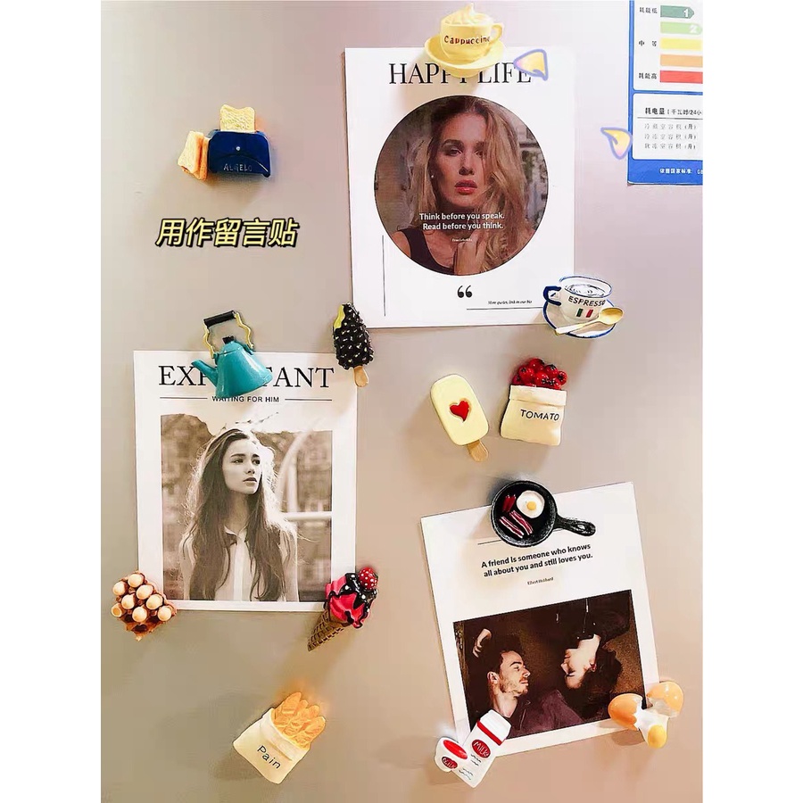 (Sẵn) Nam châm dán trang trí, magnet trang trí tủ lạnh phong cách Hàn Quốc - cutam.homedecor