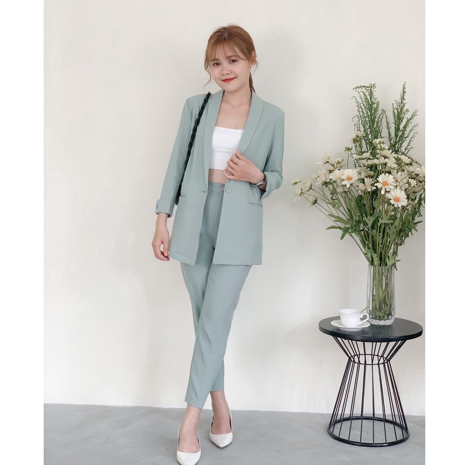 [ÁO BLAZER THIẾT KẾ ] Áo blazer, áo khoác màu xanh thiết kế Bazzi đứng form mềm mịn chống nhăn cao cấp - ẢNH THẬT | BigBuy360 - bigbuy360.vn