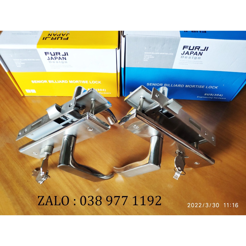 Khóa cửa thông phòng, khóa cửa gạt tay  INOX FURJI JAPAN CAO CẤP
