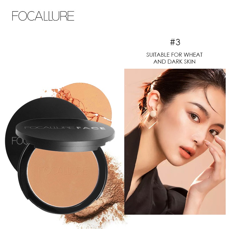 Phấn phủ dạng nén trang điểm FOCALLURE 3 màu tùy chọn kèm bông trang điểm  70g/1 hộp | Shopee Việt Nam