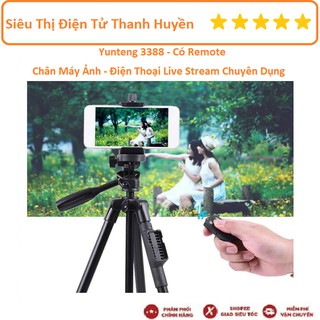 Chân Máy Ảnh Tripod Yungteng 3388 - Chuyên Dùng Cho Máy Ảnh, Điện Thoại, Camera + Tặng Nút Bấm Bluetooth