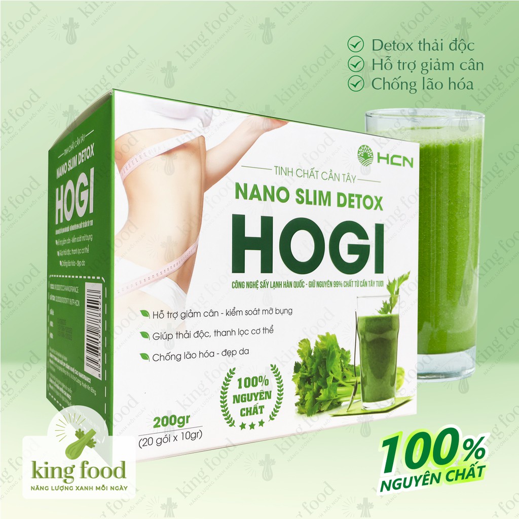 Tinh chất cần tây Hogi giúp giảm cân giữ dáng mang đến vòng eo thon gọn - Hộp 200g (20 gói)