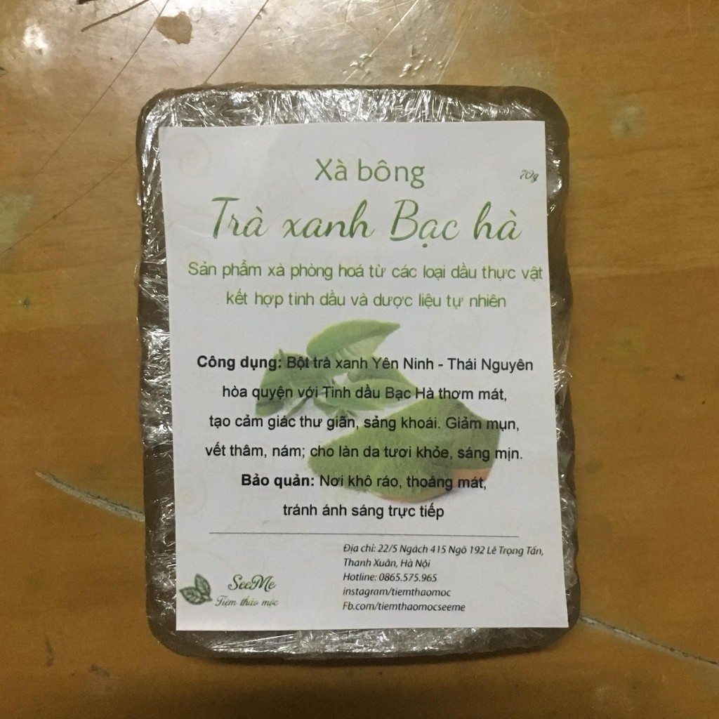 Xà Bông Trà Xanh Bạc Hà SeeMe Chuẩn Hữu Cơ