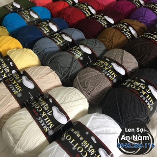 [Bảng màu 2] Len Đan Móc Milk Cotton 125Gram/Cuộn