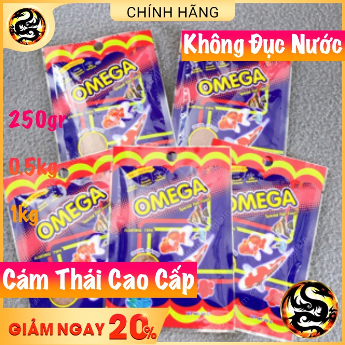 Thức Ăn Cho Cá OMEGA 250gr - 0,5kg - 1kg ( Mịn - Vừa - To ) Cám Thái Cao Cấp Cho Cá Koi, Cá Ba Đuôi, Cá Vàng