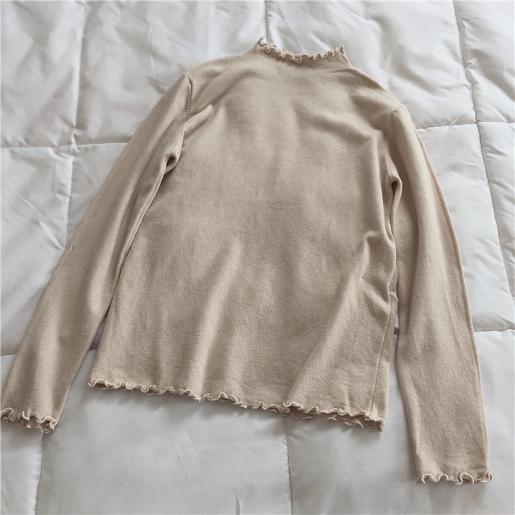 NUZIRO  Áo len thời trang nữ dài tay màu sắc đơn giản