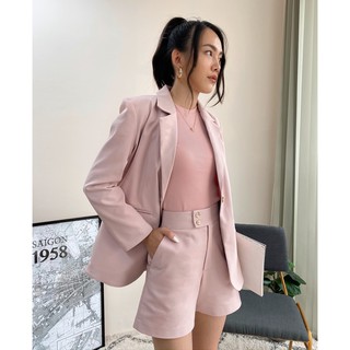 Áo blazer hồng pastel nữ EDINI - A1141