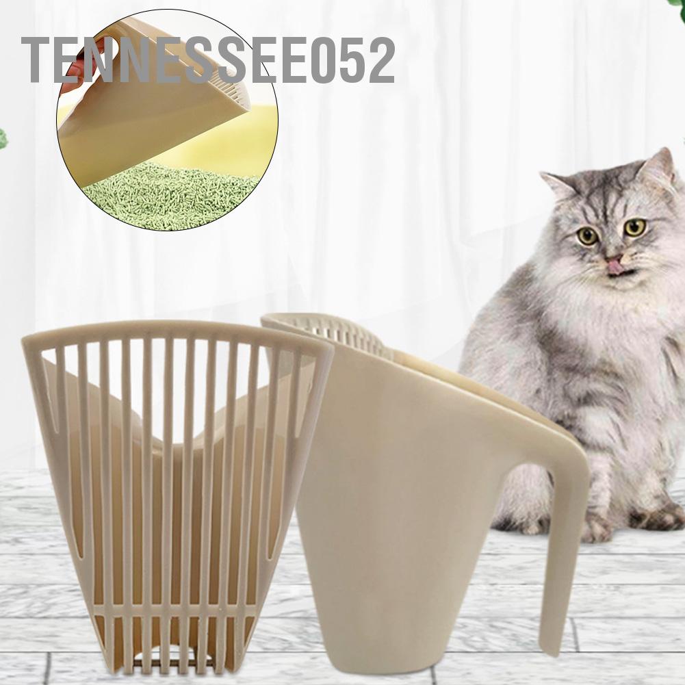 Tennessee052 2Pcs/ Set Cat Litter Boxes Shovel Cleaning Tool Toilet Plastic Scoop with Handle