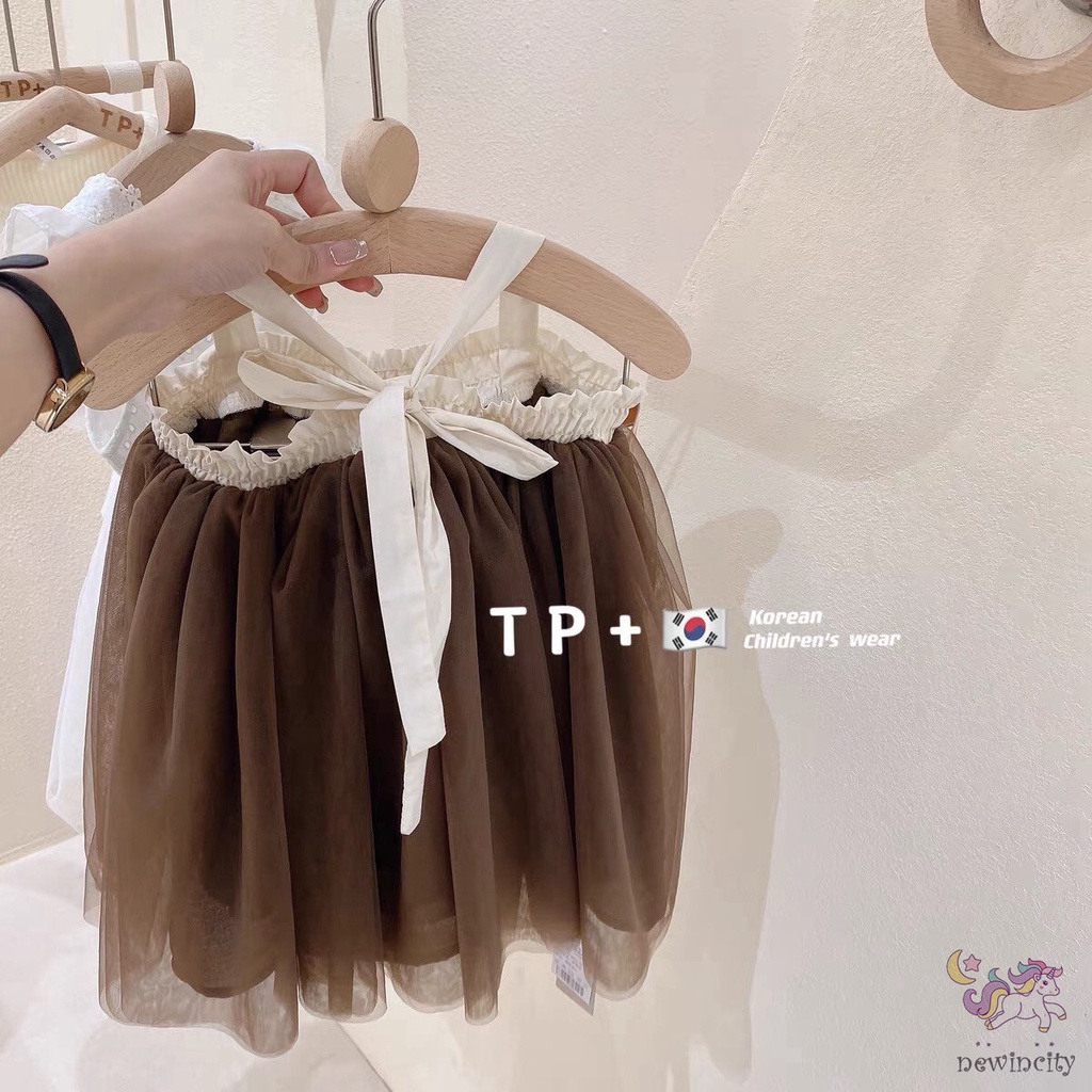 Đầm Công Chúa Sát Nách Hở Lưng Phong Cách Hàn Quốc Cho Bé Gái