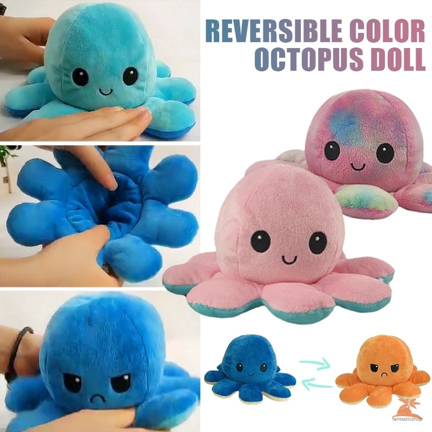 Bạch tuộc nhồi bông cảm xúc - Reversible Octopus two color