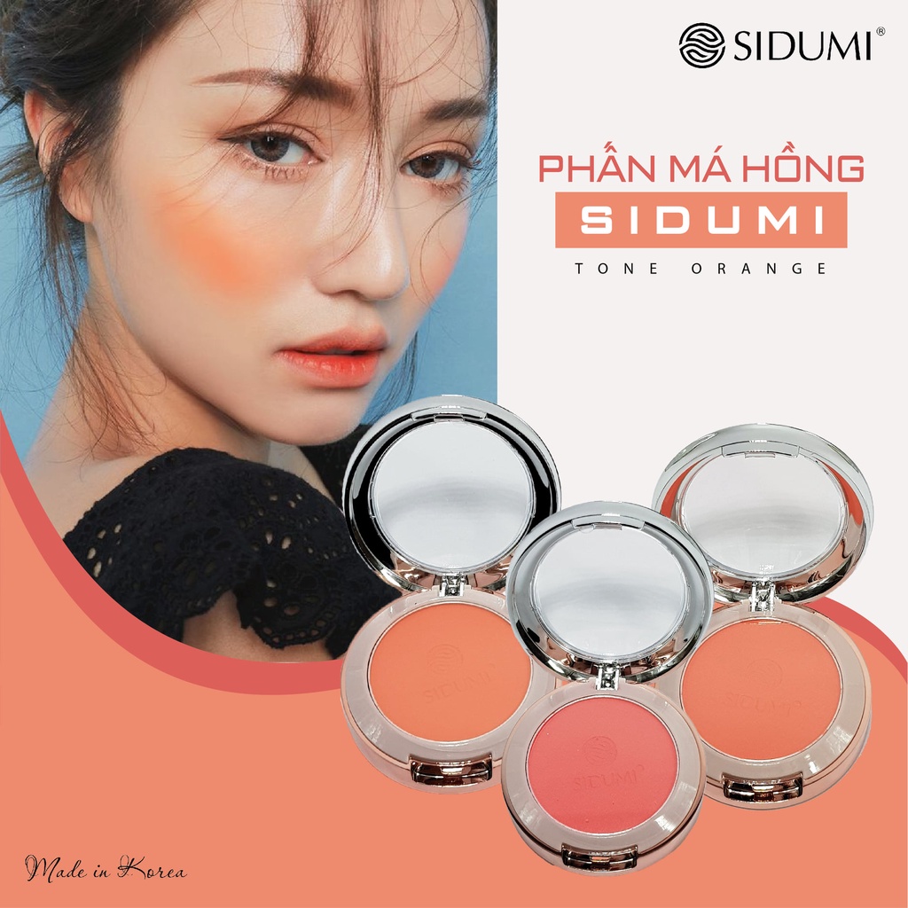 Phấn má hồng Hàn Quốc Sidumi Blusher mềm mịn bắt sáng lâu trôi trang điểm tự nhiên 5g SDM PM312