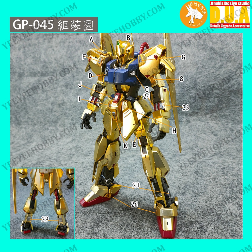 PHỤ KIỆN MOD ANUBIS - CHI TIẾT NHỰA MÔ HÌNH IN 3D CHO MG 1/100 MSN-00100 HYAKU SHIKI GP045