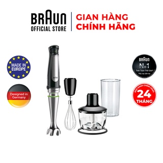Máy xay cầm tay Braun MQ7035 Sản xuất 100% tại Châu Âu Số 1 thế giới, Công suất 1000w, chống văng độc quyền.