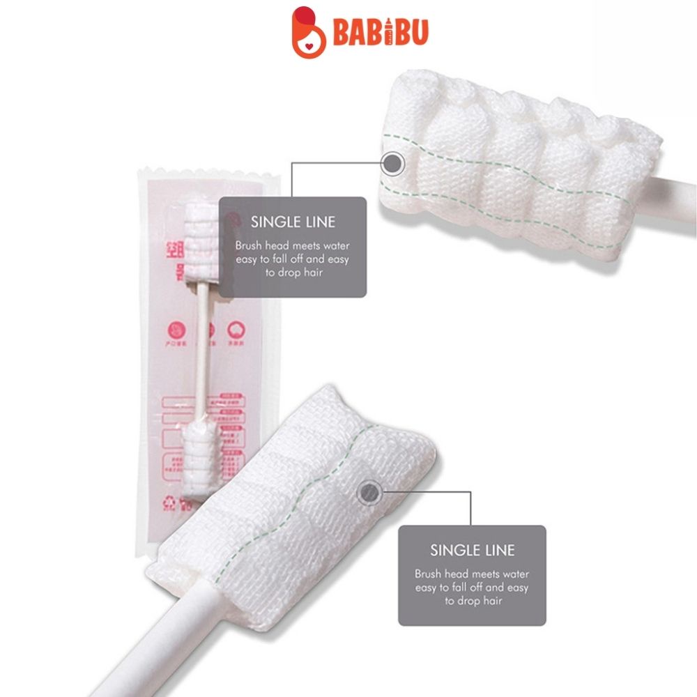 Que Tưa Lưỡi, Rơ Lưỡi V-coool Một Đầu Cho Bé,Hộp Cao Cấp 30 Que Babibu
