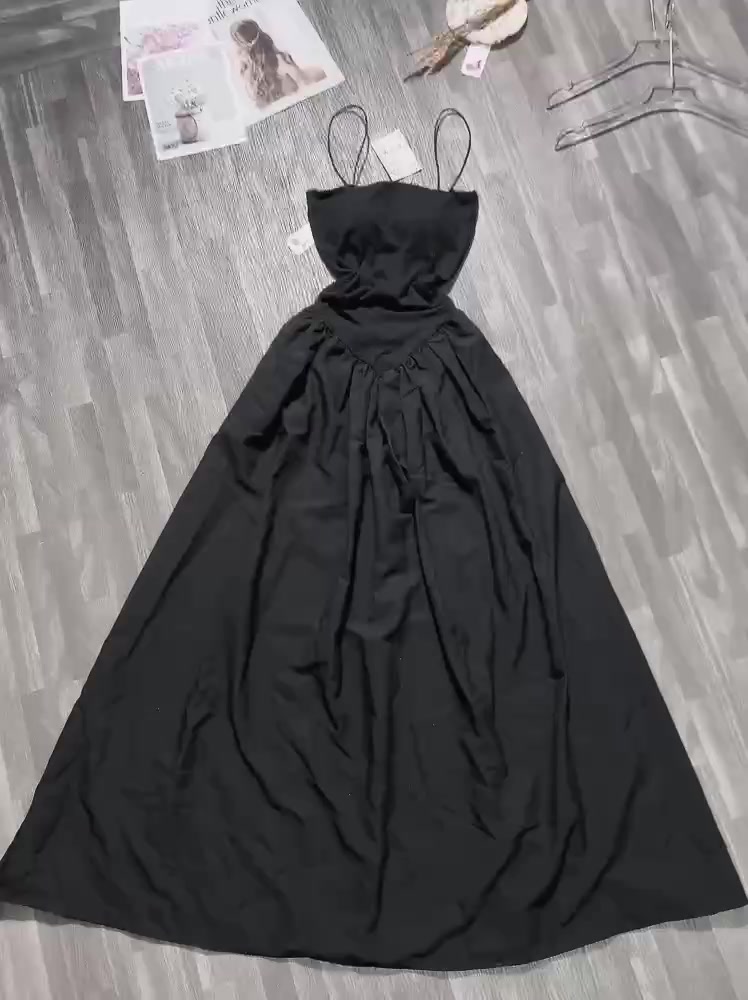 Đầm hai dây xoè, váy body phối thân dáng xoè màu đen sang chảnh dự tiệc hàn quốc VD344 | BigBuy360 - bigbuy360.vn