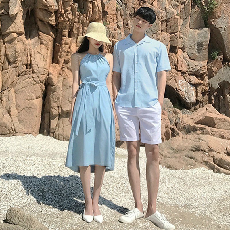 SET ĐỒ ĐÔI-ÁO CẶP NAM NỮ- GỒM ÁO SƠ MI NAM VÀ ĐẦM NỮ