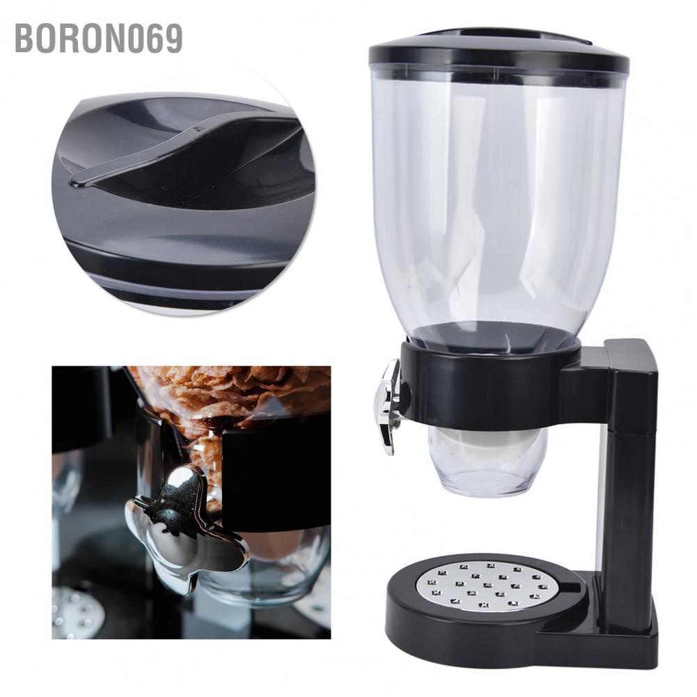 Boron069 Grain Dispenser 17.5oz Transparent Safe Rice Storage Container with Rubber B