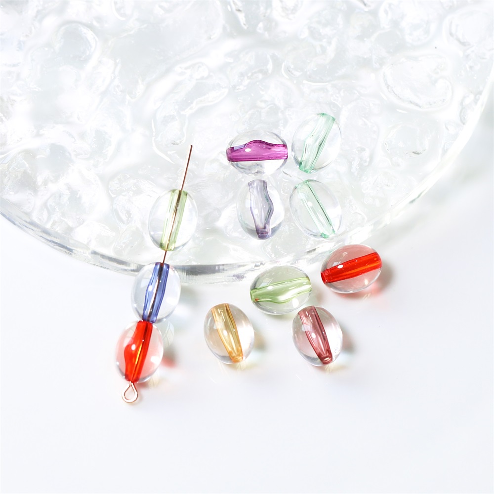 Hạt Xâu Làm Trang Sức Hình Oval Trong Suốt 30 Cái 12 * 9mm