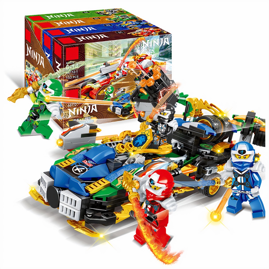 Lego Ninjago mô hình đồ chơi lắp ghép thông minh Ninja Pull Back Racing A8112 4 mẫu xe - shop Lego World