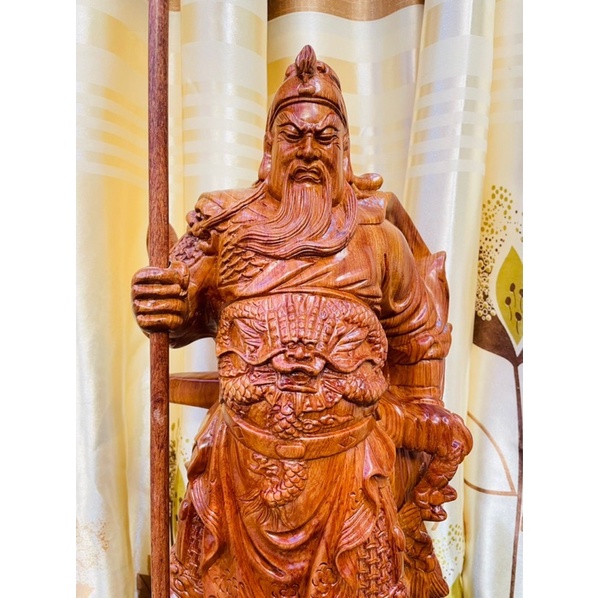 Tượng quan công gỗ hương 60cm