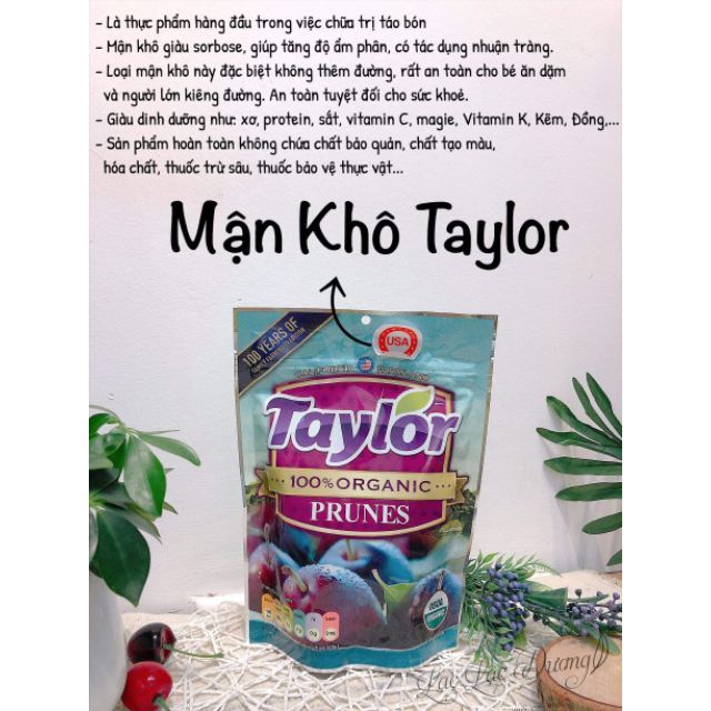 [TAYLOR] Mận khô hữu cơ 250gr | BigBuy360 - bigbuy360.vn