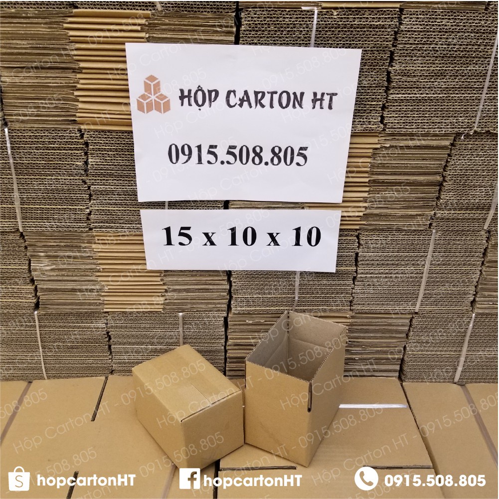 Combo 100 hộp carton đóng hàng 15x10x10 size nhỏ đựng phụ kiện, mỹ phẩm giá gốc tận xưởng - Hộp Carton HT