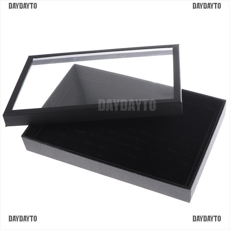 Hộp Đựng Nhẫn 100 Ngăn Màu Đen#