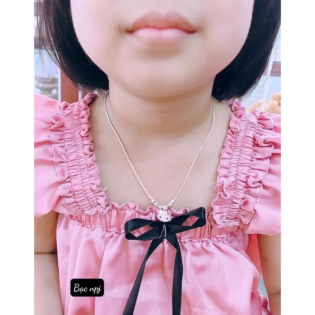 Dây chuyền mèo hello kitty BNP bạc ta cho bé, dễ thương