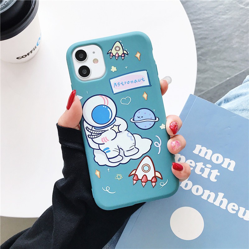 Ốp lưng iphone Phi hành chibi TPU trơn dẻo mềm 5/5s/6/6plus/6s/6splus/7/7plus/8/8plus/x/xr/xs/11/12/pro/max/plus/promax