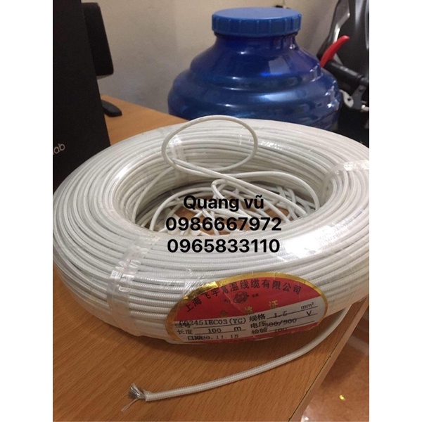 Dây điện chịu nhiệt , bọc amiang chống cháy nhiệt độ cao 1x1,5mm giá bán /m