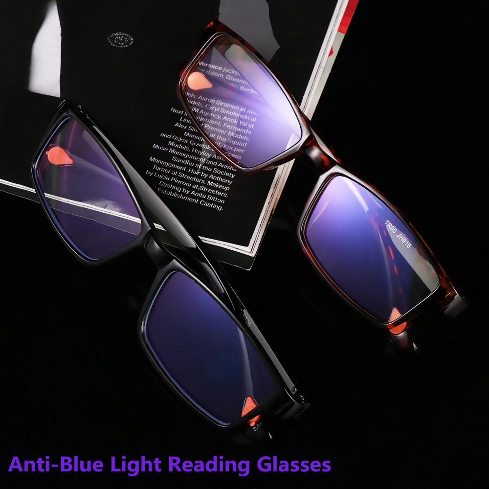 Kính đọc sách linh hoạt chống ánh sáng xanh +100 ~+400 bằng nhựa resin siêu nhẹ