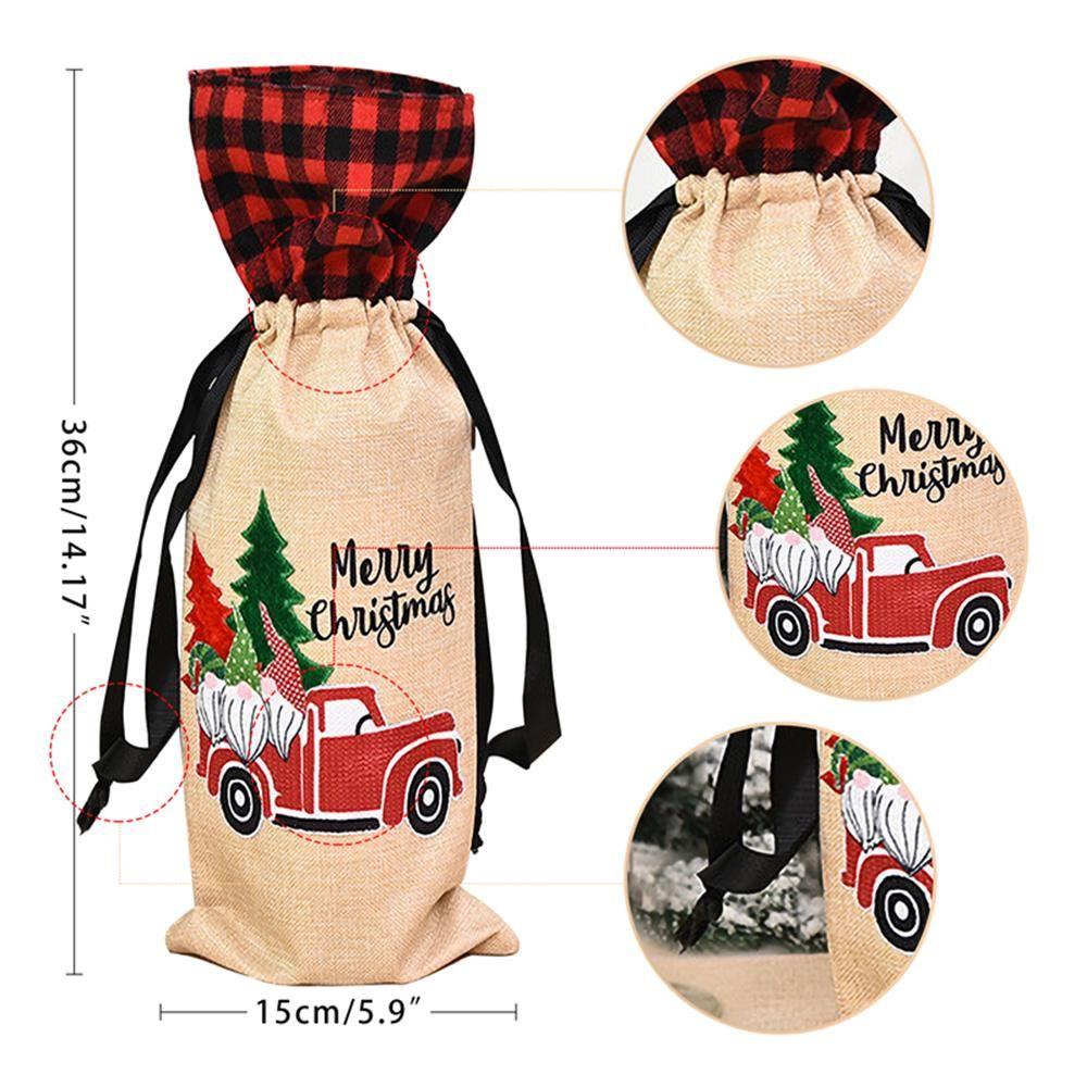 CONOPERY Áo Bọc Chai Rượu Hoạ Tiết Giáng Sinh Thời Trang