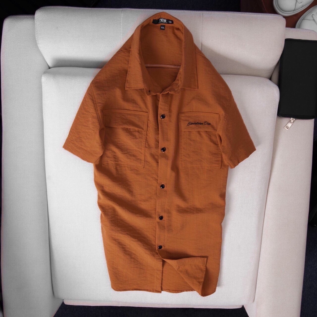 Mẫu áo sơ mi đũi nam tay ngắn được yêu thích nhất áo đũi nam | BigBuy360 - bigbuy360.vn