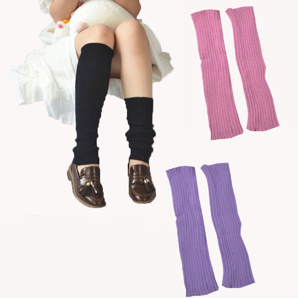 Vớ lông legging cao cổ đan móc len nhiều màu sắc co giãn giữ ấm bảo vệ bắp chân xu hướng mới phong cách ba lê xinh xắn