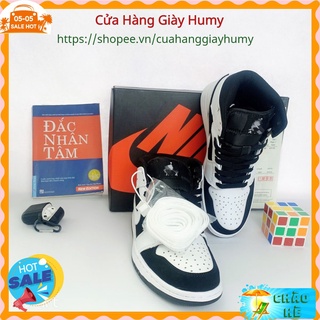 Giày sneaker jodan 1 panda cao cổ 🌟full box bill🌟 jd1 nam nữ 𝗥𝗲𝘁𝗿𝗼 𝗛𝗶𝗴𝗵 𝘁𝗿𝗮̆́𝗻𝗴 đ𝗲𝗻.humy