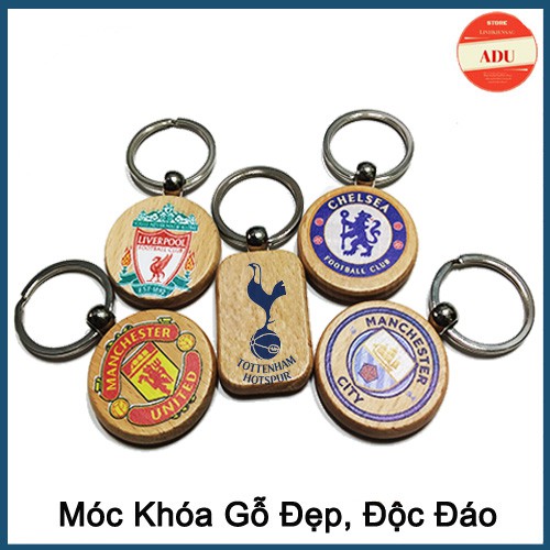 Móc Khóa Đẹp Tiện Dụng Bằng Gỗ Hình CLUB BÓNG ĐÁ NỔI TIẾNG ARSENAL/ CHELSEA/ LIVERPOOL/ MANCHESTER/ TOTTENHAM