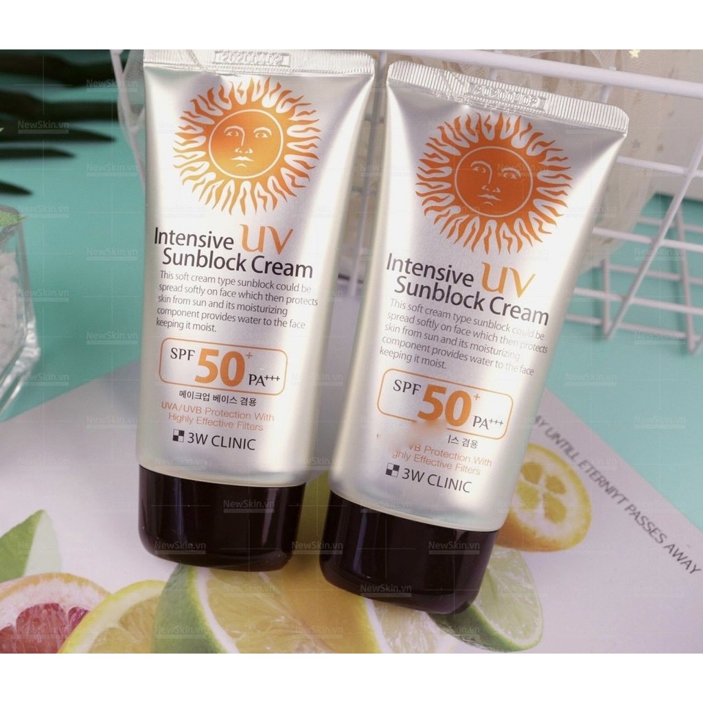 Kem Chống Nắng 3W Clinic Dành Cho Mọi Loại Da SPF50 PA+++ Intensive UV Sunblock Cream (70ml) | BigBuy360 - bigbuy360.vn