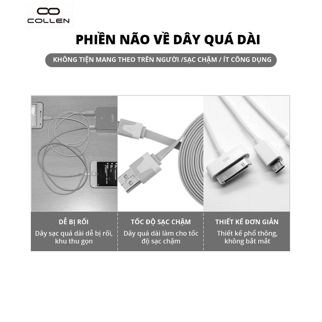 Dây sạc chuyên dụng điện thoại iphone ,type C, micro, cáp sạc truyền dữ liệu ( móc khóa) COLLENLIFE