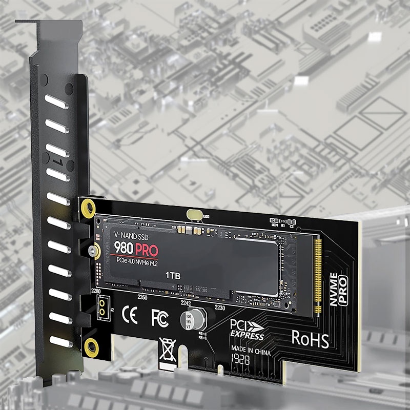 Thẻ Chuyển Đổi M.2 NVME SSD Sang PCIe 4.0 64Gbps SSD PCIe4.0 X4 Cho Máy Tính Bàn PCI-E GEN4