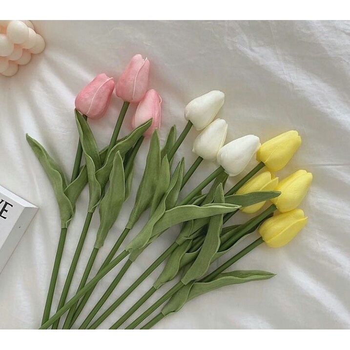 Cành Tuylip Giả, Hoa Tulip Chất Liệu Cao Su Siêu Bền Đẹp, Hoa Trang Trí Nhà, Decor Phòng Xinh Xắn | Hà Hoa Flower