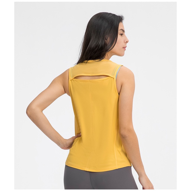 Áo thun thể thao Hoppe Fumeng SY056 sát nách hở lưng thoáng khí cho nữ