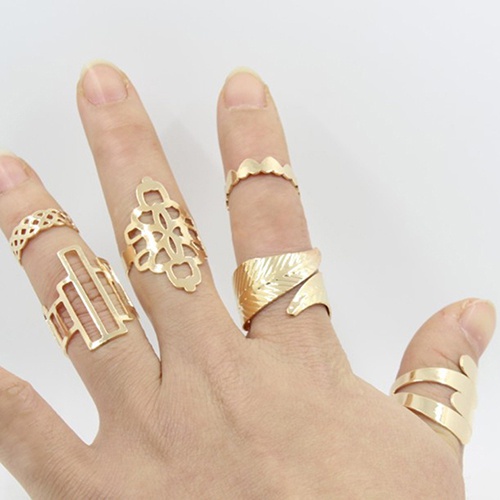 Set 6 nhẫn hợp kim nhiều kiểu dáng thời trang dành cho nữ